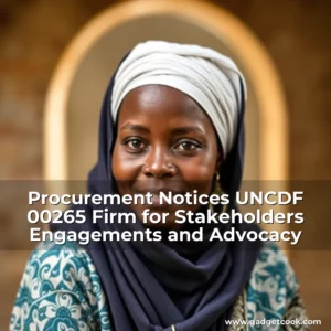 Read more about the article Procurement Notices  UNCDF  00265  Firm for Stakeholders Engagements and Advocacy
