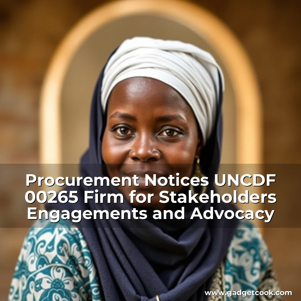 Read more about the article Procurement Notices  UNCDF  00265  Firm for Stakeholders Engagements and Advocacy